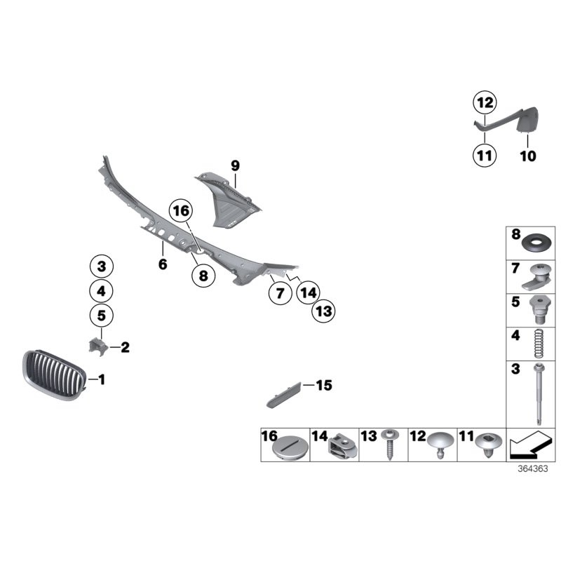 Grille avant M Nivi - Pièce d'origine BMW 51138035973