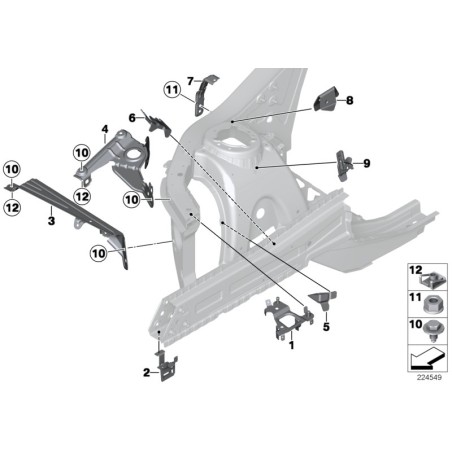 Support de phare avant droit - Pièce d'origine BMW 41357267328