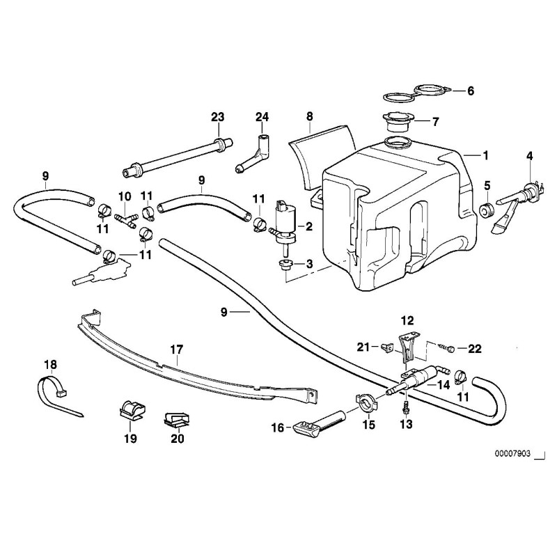 Buse de pulvérisation de lave-phare avant droite - Pièce d'origine BMW 61671393994