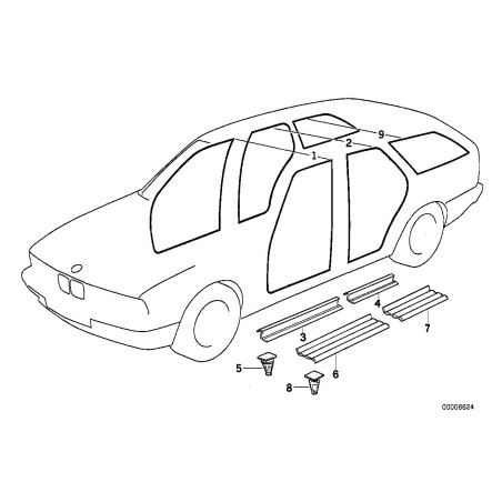 Joint d'étanchéité intérieur de porte avant - Pièce d'origine BMW 51721946393
