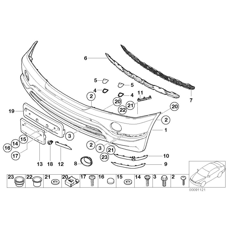 Support de pare-chocs avant gauche droit - Pièce d'origine BMW 51118402313
