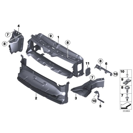 Conduit d'air inférieur avant - Pièce d'origine BMW 51747255414