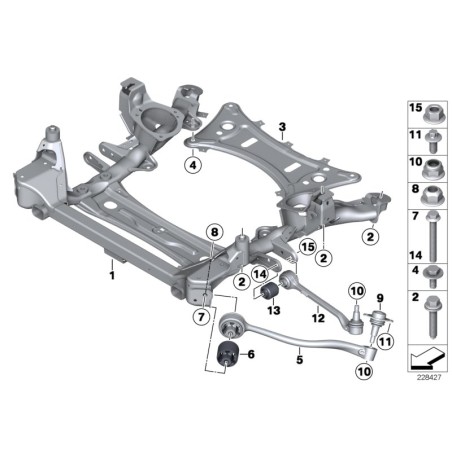 Bras de commande inférieur avant gauche - Pièce d'origine BMW 31106787673