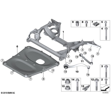 Bras de commande inférieur avant gauche - Pièce d'origine BMW 31122284529 Bras de commande inférieur avant gauche - Pièce d'origine BMW 31122284529