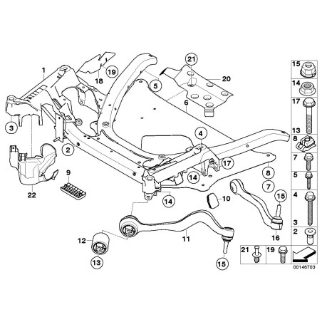 Bras de commande inférieur avant gauche - Pièce d'origine BMW 31122347963