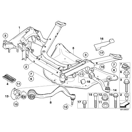 Bras de commande inférieur avant gauche - Pièce d'origine BMW 31126774831 Bras de commande inférieur avant gauche - Pièce d'origine BMW 31126774831