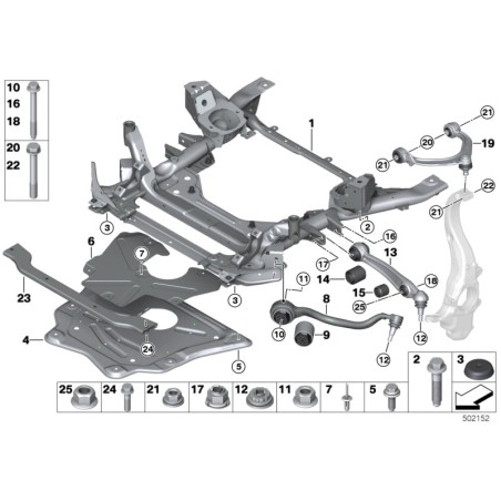 Bras de commande inférieur avant gauche - Pièce d'origine BMW 31126851691