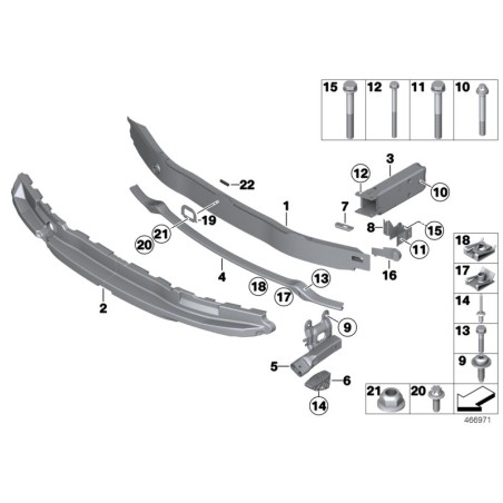 Élément de déformation inférieur avant gauche N/S - Pièce d'origine BMW 51118054313