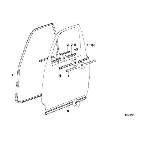 Jeu de bandes d'étanchéité inférieures de porte avant gauche et droite - Pièce d'origine BMW 51211944419/51211944420
