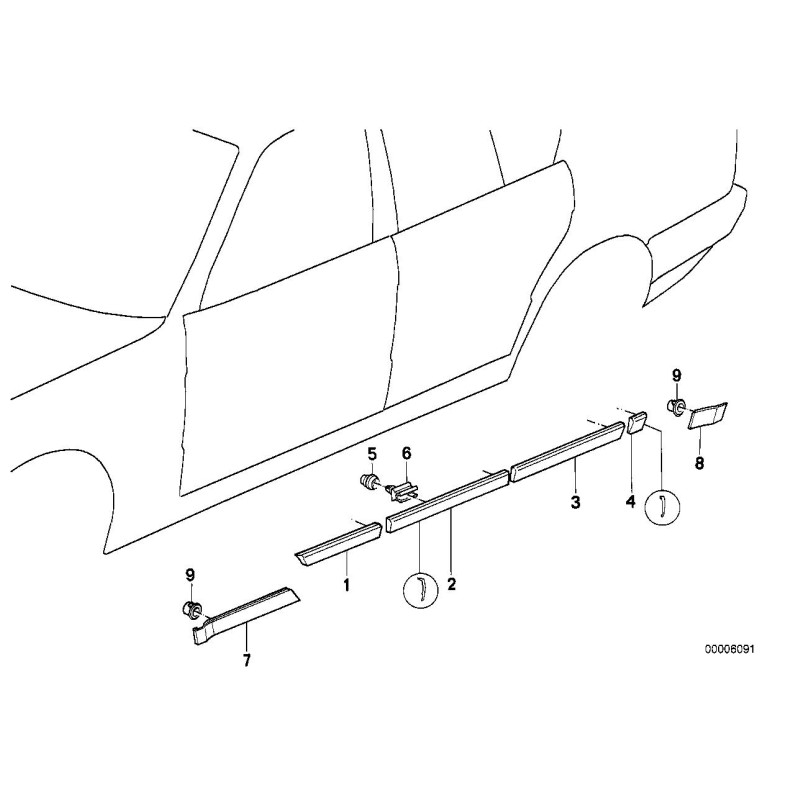 Moulure d'aile avant inférieure - Pièce d'origine BMW 51131978193