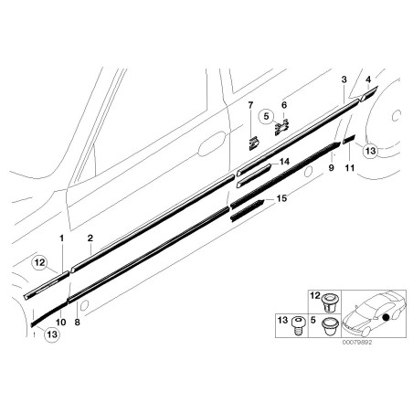 Joint d'aile inférieur avant gauche - Pièce d'origine BMW 51138236893