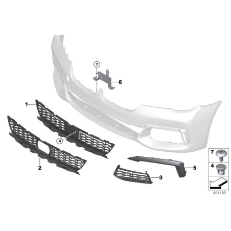 Grille inférieure avant G11 G12 - Pièce d'origine BMW 51118068926