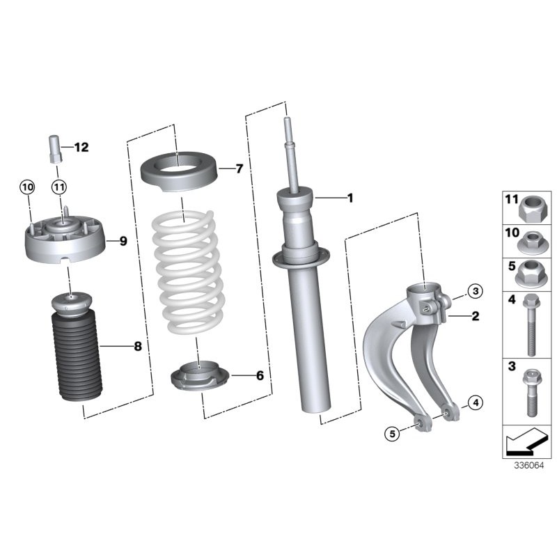 Plaque de caoutchouc inférieure avant du ressort - Pièce d'origine BMW 31336857002