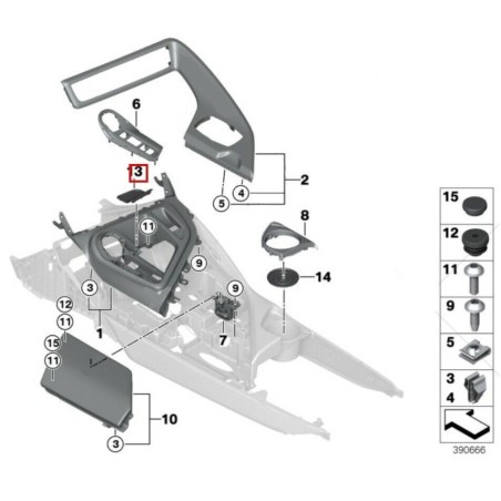 Insert de tapis avant pour console centrale RHD - Pièce d'origine BMW 51169284351 Insert de tapis avant pour console centrale RHD - Pièce d'origine BMW 51169284351