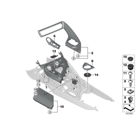 Insert de tapis avant pour console centrale RHD - Pièce d'origine BMW 51169284351 Insert de tapis avant pour console centrale RHD - Pièce d'origine BMW 51169284351