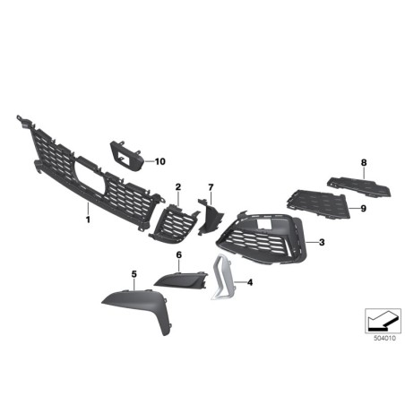Pièce automobile d'origine BMW 51118075601/51118075602 : Ensemble de grilles inférieures du pare-chocs avant gauche et droit. Pièce automobile d'origine BMW 51118075601/51118075602 : Ensemble de grilles inférieures du pare-chocs avant gauche et droit.