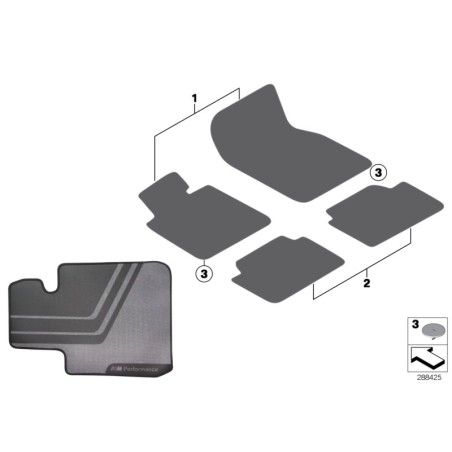Tapis de sol avant M Performance - Pièce d'origine BMW 51472407300