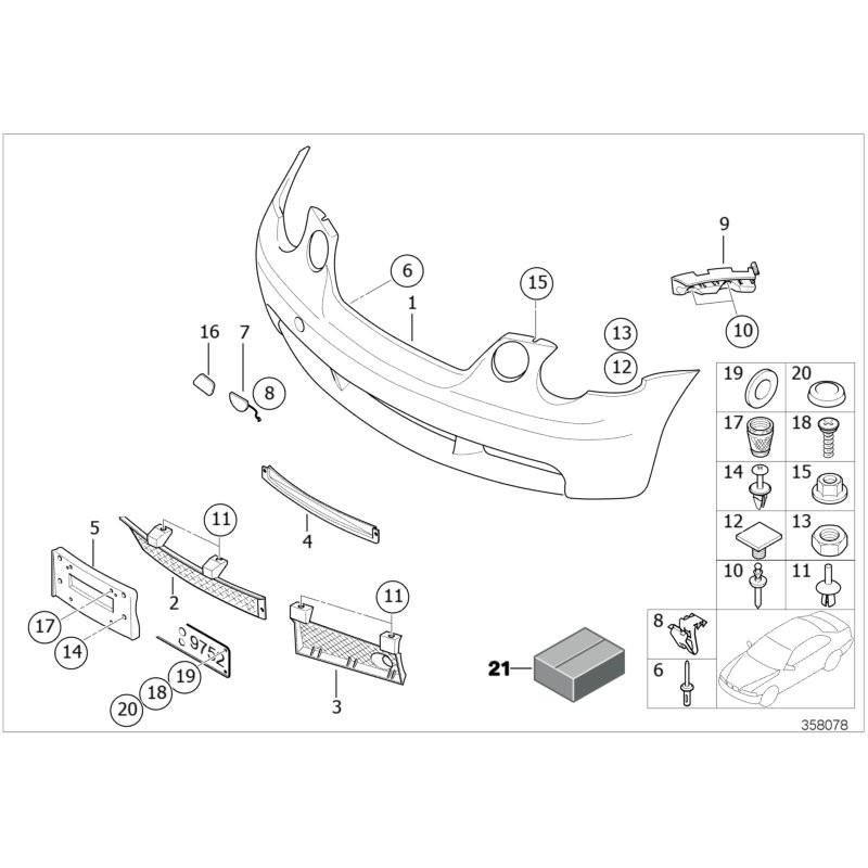 Ensemble de couvercle de lave-phare avant droit et gauche - Pièce d'origine BMW 61677895277/61677895278