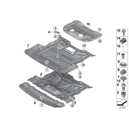Adaptateur de protection inférieure avant M Sport - Pièce d'origine BMW 51757905276
