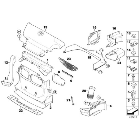 Pièce d'origine BMW 51717894700 : Conduit d'air de frein du pare-chocs avant M-Sport côté droit O/S.