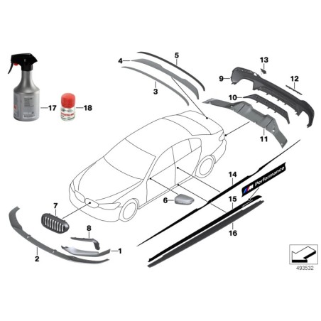 Pare-chocs avant M Sport avec garniture noire brillante - Ensemble de deux pièces - Pièce d'origine BMW 51712431044/51712431045 Pare-chocs avant M Sport avec garniture noire brillante - Ensemble de deux pièces - Pièce d'origine BMW 51712431044/51712431045