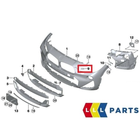 Pièce automobile d'origine - Capuchon de lave-phare pour phare avant gauche N/S du pare-chocs avant M Sport BMW 51118089909.