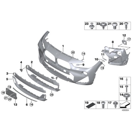 Pièce automobile d'origine - Capuchon de lave-phare pour phare avant gauche N/S du pare-chocs avant M Sport BMW 51118089909.