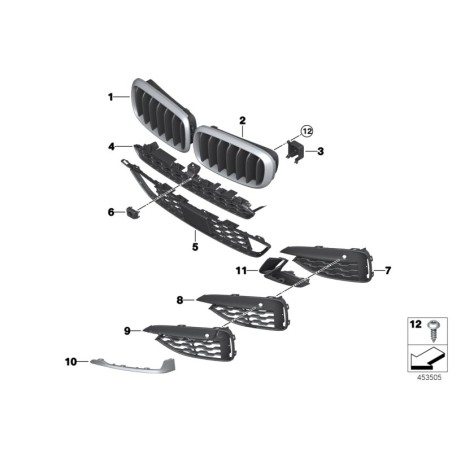 Bouclier avant M Sport Canal d'air inférieur gauche N/S - Pièce d'origine BMW 51118058557 Bouclier avant M Sport Canal d'air inférieur gauche N/S - Pièce d'origine BMW 51118058557