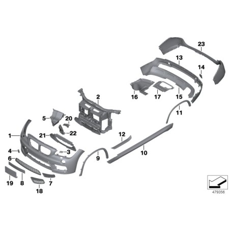 Grille centrale inférieure du pare-chocs avant M Sport - Pièce d'origine BMW 51118037994