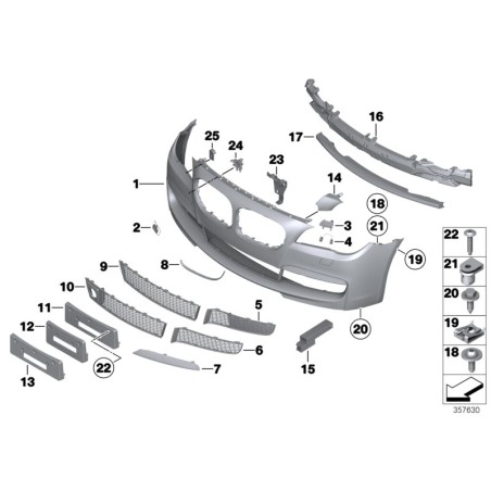 Grille inférieure gauche du pare-chocs avant M Sport - Pièce d'origine BMW 51117903675