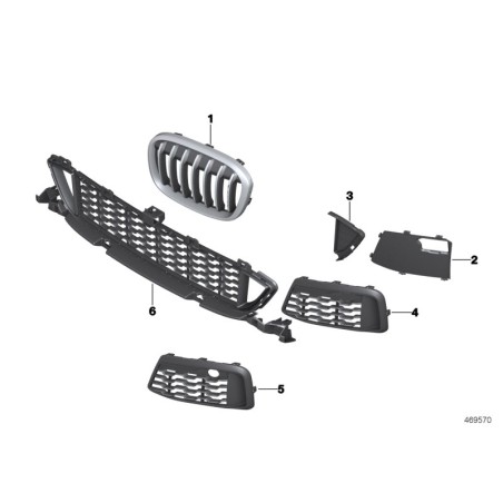 Ensemble de couvercles de grille latérale de pare-chocs avant M Sport - Pièce d'origine BMW 51118059904 Ensemble de couvercles de grille latérale de pare-chocs avant M Sport - Pièce d'origine BMW 51118059904