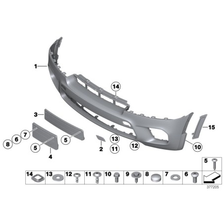 Kit de couverture de remorquage avant M Sport - Pièce d'origine BMW 51118050697 Kit de couverture de remorquage avant M Sport - Pièce d'origine BMW 51118050697
