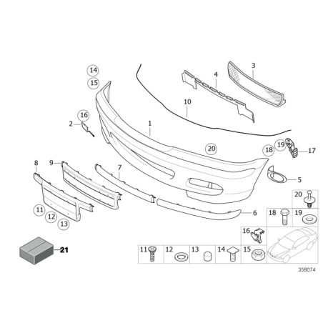 Capuchon / couvercle de crochet de remorquage avant M Sport - Pièce d'origine BMW 51117893378