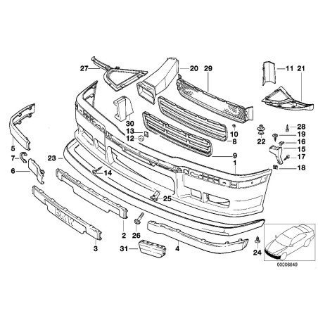 Cache de crochet de remorquage pour pare-chocs avant M Sport - Pièce d'origine BMW 51112265639