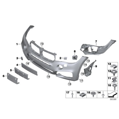 Cache de crochet de remorquage avant M Sport - Pièce d'origine BMW 51118065933 Cache de crochet de remorquage avant M Sport - Pièce d'origine BMW 51118065933