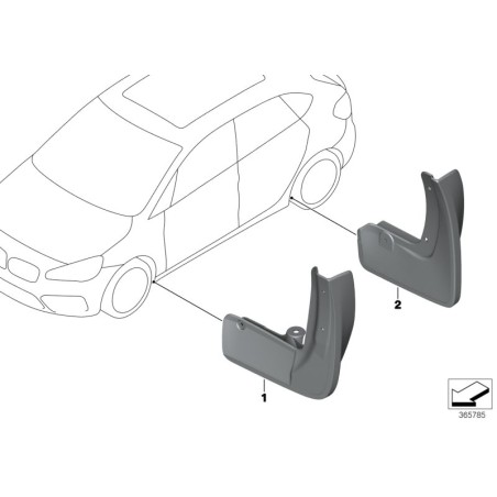 Paire de garde-boue avant M Sport - Pièce d'origine BMW 82162348036