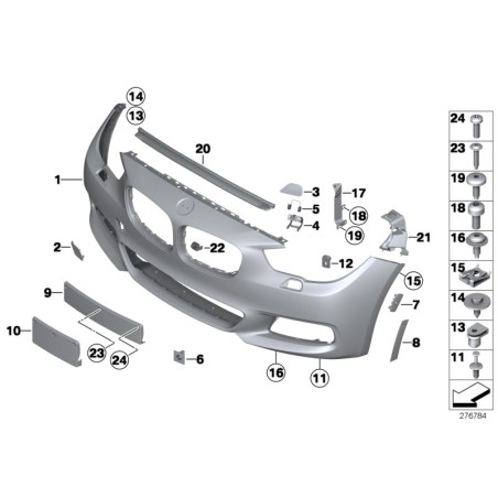 Ensemble de montage de capteur avant M Sport PDC/PMA - Jeu de quatre 4 - Pièce d'origine BMW 51112221808.