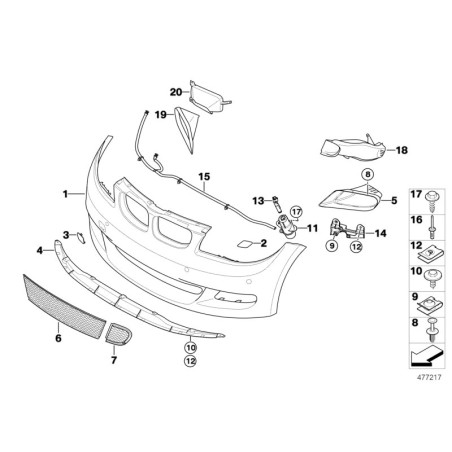 Cache de crochet de remorquage avant M Sport Performance - Pièce d'origine BMW 51110432380