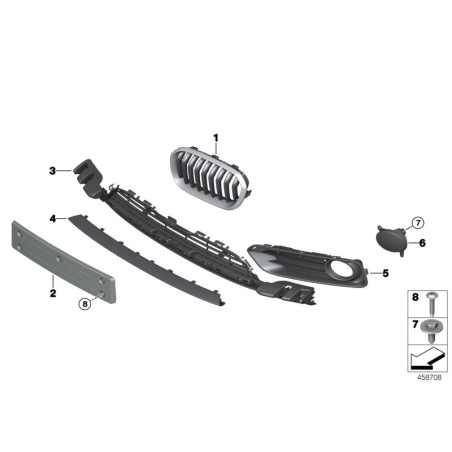 Grille supérieure avant M Sport droite O/S - Pièce d'origine BMW 51137371686