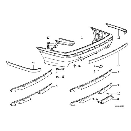 Ensemble de garnitures de pare-chocs avant M Technic - Pièce d'origine BMW 51112233780/51112233799
