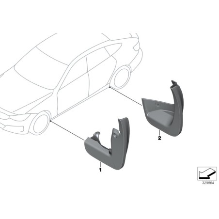 Ensemble de garde-boue avant - F34 - Pièce d'origine BMW 82162333951