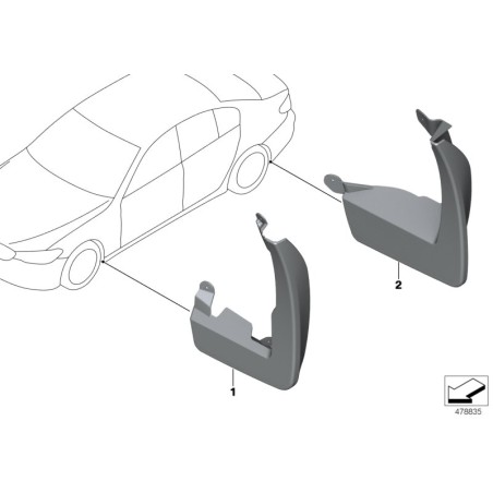 Ensemble de garde-boue avant gauche et droit - Pièce d'origine BMW 82162413632