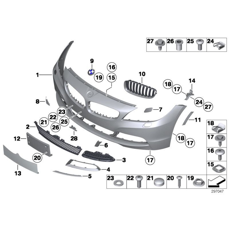 Support de pare-chocs avant gauche N/S - Pièce d'origine BMW 51117192157 Support de pare-chocs avant gauche N/S - Pièce d'origine BMW 51117192157