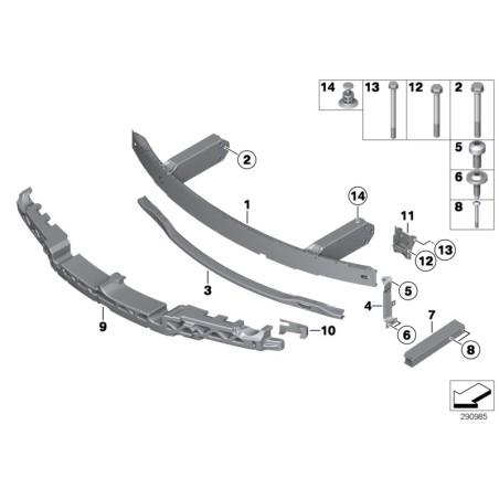 Support de fixation de pare-chocs avant côté gauche - Pièce d'origine BMW 51117158893