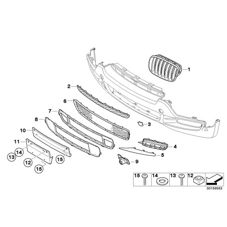 Cache de crochet de remorquage avant gauche N/S - Pièce d'origine BMW 51117159589 Cache de crochet de remorquage avant gauche N/S - Pièce d'origine BMW 51117159589