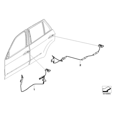Poignée de porte avant gauche avec éclairage - Pièce d'origine BMW 63177184659 Poignée de porte avant gauche avec éclairage - Pièce d'origine BMW 63177184659