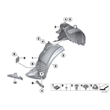 Cache inférieur de la roue avant gauche côté conducteur - Pièce d'origine BMW 51717213641