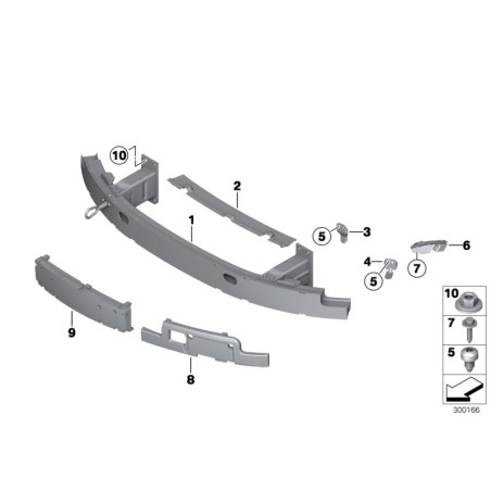 Support de pare-chocs avant droit - Pièce d'origine BMW 51117008830 Support de pare-chocs avant droit - Pièce d'origine BMW 51117008830