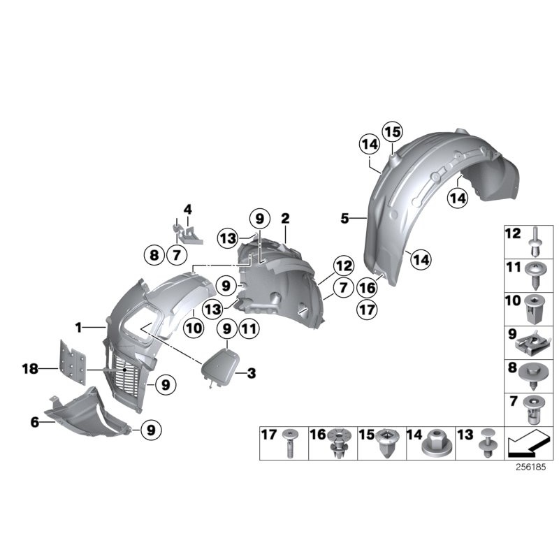 Cache inférieur de roue avant droite - Pièce d'origine BMW 51717224484 Cache inférieur de roue avant droite - Pièce d'origine BMW 51717224484