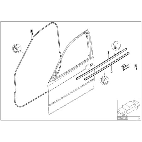 Joint d'étanchéité extérieur avant gauche - Pièce d'origine BMW 51338194695